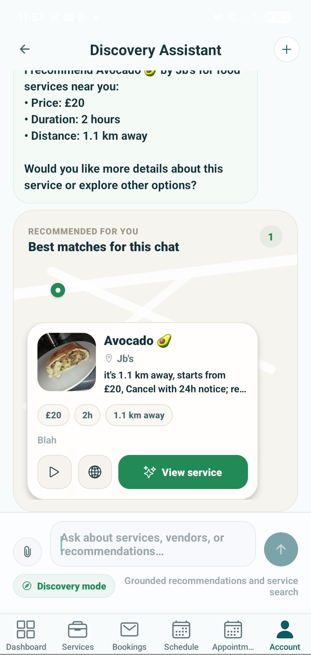 Owo360 AI assistant chat screenshot